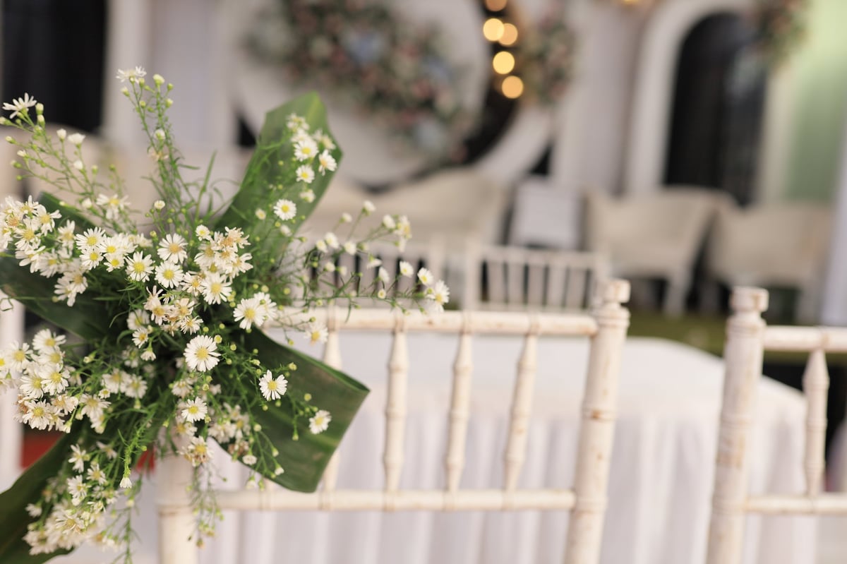 Romantic ceremony setting at Dodoma church wedding with delicate floral details and serene spiritual atmosphere