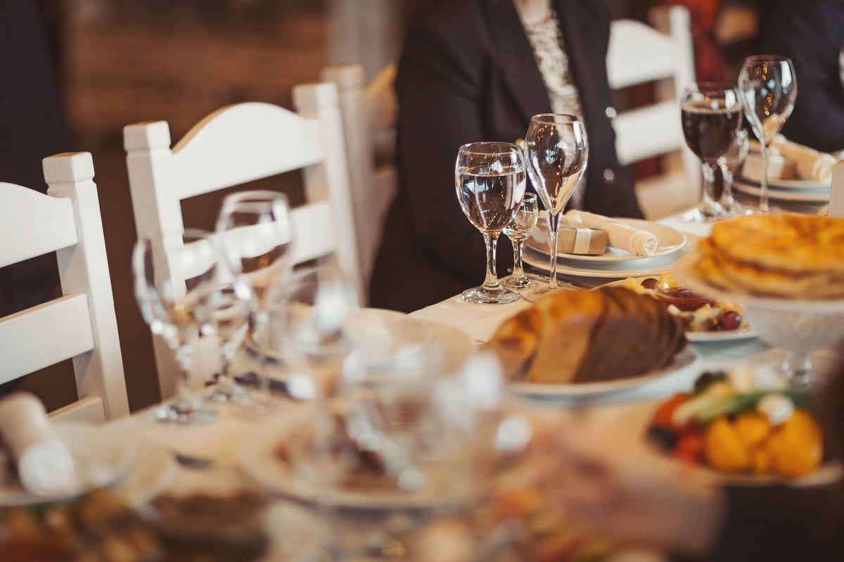 Grand wedding celebration at Veta Conference Centre Dodoma with banquet tables, buffet service and festive atmosphere