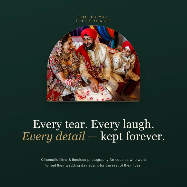 Couple in traditional Indian wedding attire laughing together during celebration — the Royal Wedding Cinema difference in Zanzibar destination wedding photography